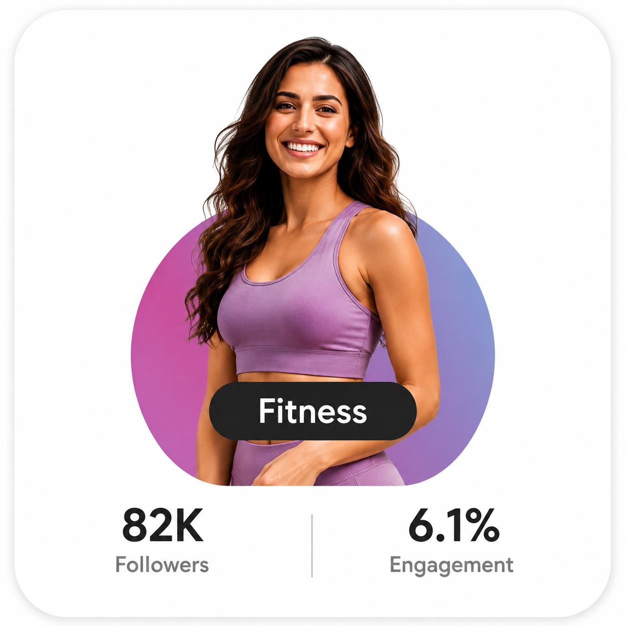 Fitness Influencer - 82K Followers, 6.1% Engagement